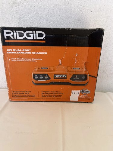 Para 2 Baterias Ridgid 18v Cargador Dual Ridgid Ac86095 7-2.