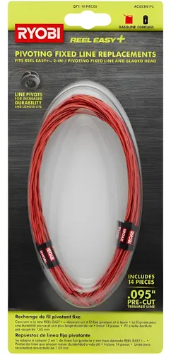 Repuesto De Hilo Precortado Ryobi 0.095'' Ac053n1fl 1-4.05 Rojo